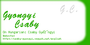 gyongyi csaby business card